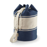 Sac à linge forme baluchon crème uni ou bicolore marine et crème