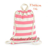 Sac à dos rayé rose