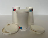 NEW 2026 100 bicchieri carta 16oz (400/450ml) bianchi +100 coperchi in cartoncino con foro a scomparsa per bere