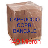 SACCO/CAPPUCCIO COPRI PALLETS LDPE MISURA 120+55+55x170 cm 140 MICRON ALTO SPESSORE (1 TELO=1 KG CIRCA)