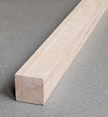 Gummibaum-Stäbe, 30x30x2000 mm, KD, allseitig glatt gehobelt