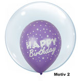 Helium-Ballon zum Geburtstag - Happy Birthday Aufschrift  "Globe Balloonia ", ca. 40cm Ø