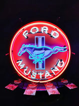 US-Neon Ford Mustang Neon Schild Reklame (Blau) US-Car Werbung Garage