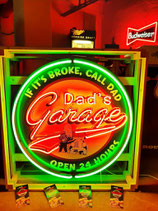 Dad`s Garage Neon Werbung Halle Leuchtreklame XXL Dekorations Schild