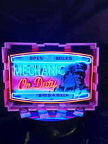 Mechanic On Duty XXL Neon Werbung Garage US-Werkstatt Halle Licht Reklame