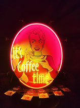 It´s Coffee Time Neon Kaffee Licht Werbung Gastro Diner Leuchtreklame