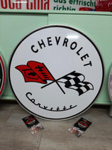 Chevrolet Corvette Schild Flagge USA Schild XXL Dekoration Garage Deco Halle