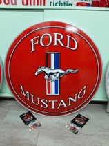 Mustang Schild Aluminium Retro Dekor Schild Partyraum Tanksäulen XXL Deco