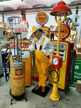 Shell Tankwart-Gasoline GFK Figur Skulptur Tankwart Deko Statue Resin