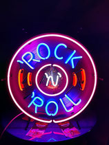 Rock´n Roll Neon Werbung Schallplatten Reklame Laden Licht Leuchtwerbung