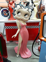 Betty Boop Figur XXL Diner Skulptur Kult Dekoration Dame im Rosa Kleid Statue