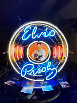 King of Rock`n Roll Neon Werbung Elvis Licht Amerika Reklame Plattenteller Vinyl
