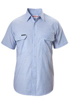 James Craig Crew Chambray Shirt Short Sleeves DNC4103