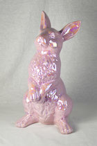 Hase Roger Lüsterporzellan / rosa