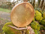 Tambour chamanique 45 cm de diamètre, peau en cerf