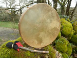 Tambour chamanique 40 cm de diamètre, peau en biche