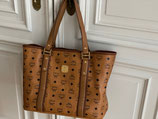 MCM Tasche Shopper Bi-Colore Visetos cognac