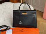 Hermès Tasche Kelly 35 Box Leder schwarz