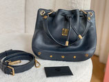 MCM Tasche Hobo Leder Shopper First Lady Navy