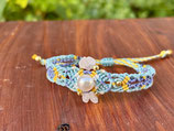 #402Cappadocia accessory（淡水パール×ローズクォーツ　マクラメ編みブレスレット）