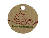 Anhänger "Frohe Weihnachten" (rund), 12 Stück