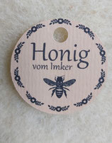 Anhänger "Honig vom Imker" (rund), 6 Stück