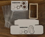 SET Edle Verpackung weiß / schwarz (Schweizer Mass-Rähmchen, Karton- und Zellglasverpackung)