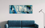 Bild mit Segelbooten 110x50 . schmales großes Wohnzimmer Bild