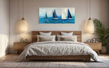 Bild mit Segelbooten 180x80
