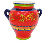 Surtida grande, Wandtopf, rot mit Ornamenten, 26 cm