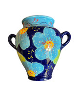 Surtida grande, Wandtopf, blau mit blauen Blumen, 26 cm