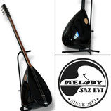 Schwarz Saz Langhals mit Tonabnehmer – Profi Saz– inkl. Mizrap mit Gitar Burgu