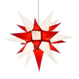 Herrnhuter®-Stern rot/weiß aus Papier 40 cm