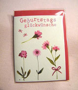 Mini-Karte "Geburtstags-Glückwünsche" Blumenmotiv