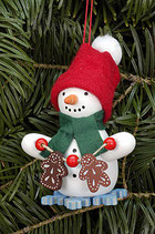 Baumbehang Schneemann mit Lebkuchen