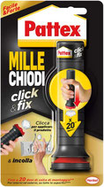 Pattex Millechiodi Click&Fix, adesivo universale istantaneo con facile applicatore predosato, clicca e incolla con l' adesivo extra forte facile da usare, 1 x 20 dosi