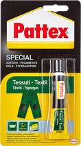 Pattex Special Tessuti, Adesivo per la Riparazione e Applicazione su Tessuti Naturali e Sintetici, Jeans, Cotone, Feltro, Velluto, Resiste a Lavaggi ad Alte Temperature, Trasparente, 20g