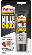 Pattex Millechiodi Crystal Adesivo Sigillante Ideale per Vetri e Specchi, Adesivo di Montaggio di Prima Qualità, Colla Potente per Molti Materiali, 1 X 90G Blister