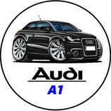 AI002. Porte-clés porte bonheur AUDI A1 noire (cartoon)