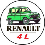 RT005. Porte-clés porte bonheur RENAULT 4L verte (dessin)