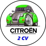 CN029. Porte-clés porte bonheur Citroën 2CV verte (cartoon)