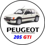 PT005. Porte-clés porte bonheur PEUGEOT 205 GTI blanche
