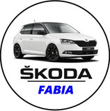 SA001. Porte-clés porte bonheur SKODA Fabia blanche