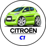 CN016. Porte-clés porte bonheur Citroën C1 verte (cartoon)