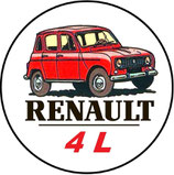 RT003. Porte-clés porte bonheur RENAULT 4L rouge (dessin)