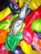 50 Luftballons metallic bunt Qualitätsware Ø ca. 27cm B85 (Standardgröße)