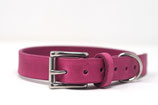 Lederhalsband/Leine pink