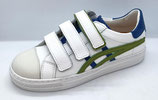 Zecchino d'Oro sneaker wit velcro - fijne strepen groen blauw