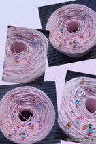 babyrosa uni mit transparent/bunten Perlen
