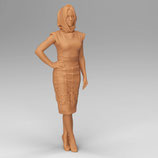 Elegante Frau (F-026), 3D-Druck-Figur, unbemalt, 1:45